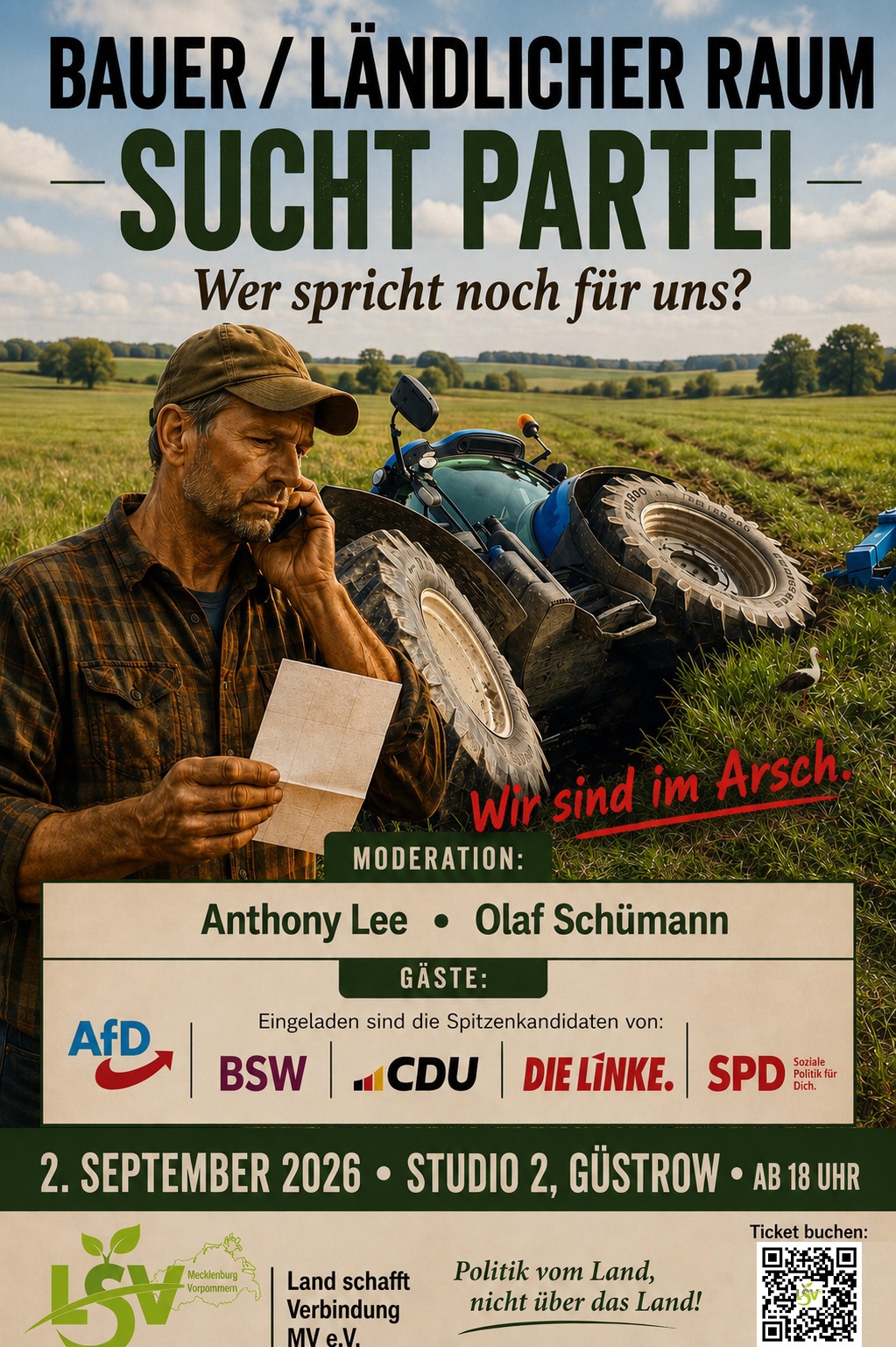 Bauer sucht Partei | 02.09. | Güstrow, Studio 2 