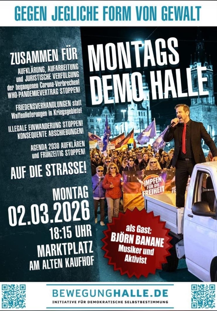 02.03. | Gegen Gewalt - Montags-Demo | Halle